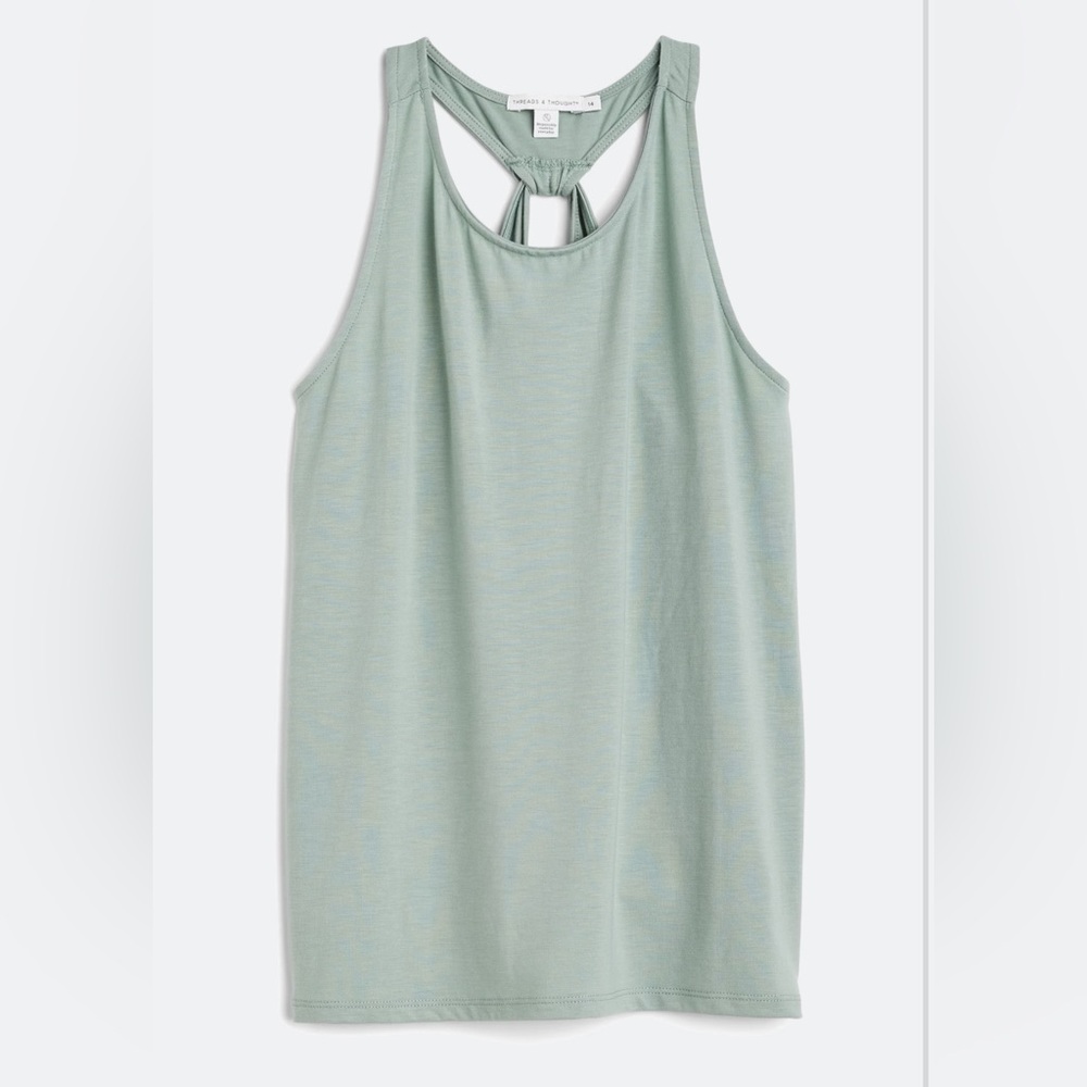 We Wander Girls Sage Green Keyhole Knot Back Tank Top Stitch Fix Size 8